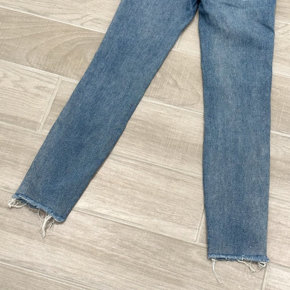 Madewell 10" High-Rise Skinny Jeans Cordova Wash Button-Front Edition Fray Hem - Picture 11 of 12